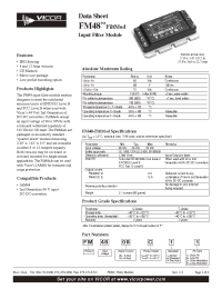 Datasheet FM4808C11 manufacturer Vicor